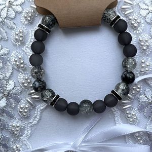 Black Beaded Bracelet